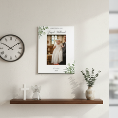 Personalised Christening Day Elegant Photo Frame Gift With Leaves Photo Frame ukgiftstoreonline