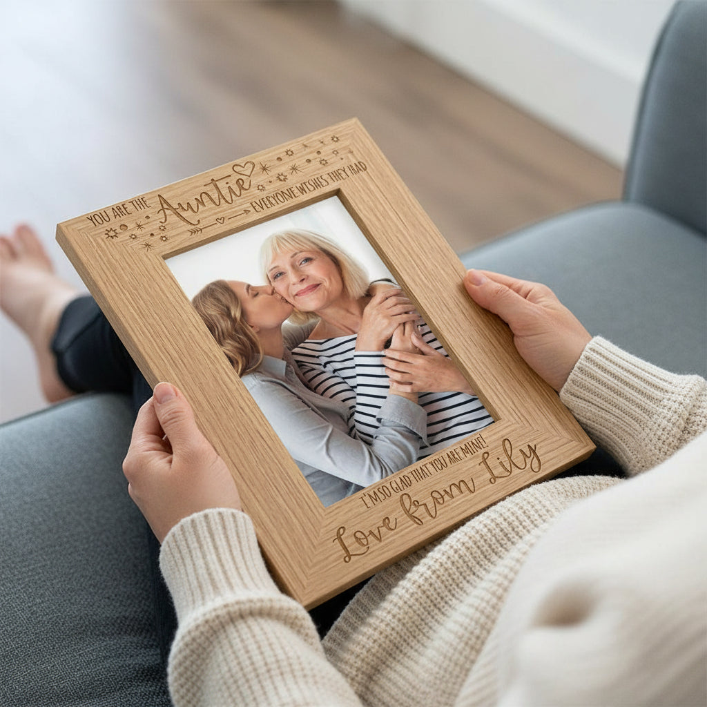 ukgiftstoreonline You are the Auntie Photo Frame Gift Portrait Oak Wood Finish Auntie Photo Frame ukgiftstoreonline