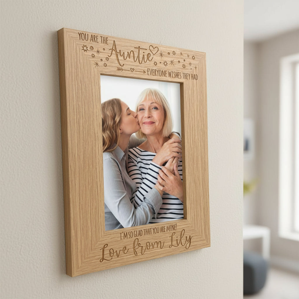 ukgiftstoreonline You are the Auntie Photo Frame Gift Portrait Oak Wood Finish Auntie Photo Frame ukgiftstoreonline