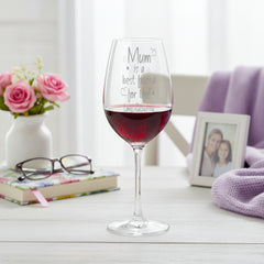Personalised Mum Is A Friend Engraved Wine Glass Gift for Mothers Day Birthday or Christmas Personalised Wine Glasses ukgiftstoreonline