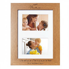 Personalised Mum Engraved Wooden Double Photo Frame Gift For Mothers Day Birthday or Christmas personalised photo frames ukgiftstoreonline
