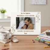 Personalised Mother & Daughter Knows No Distance White Engraved Wooden Photo Frame Gift Photo Frame ukgiftstoreonline