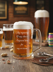 Personalised Beer Glass Tankard Engraved Pint Custom Name Calligraphy Gift Any Occasion