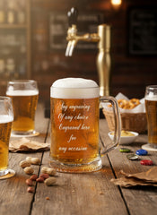Personalised Beer Glass Tankard Engraved Pint Custom Name Calligraphy Gift Any Occasion