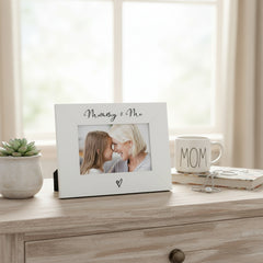 White 6x4 Landscape Picture Photo Frame Mummy & Me With Love Heart Photo Frame ukgiftstoreonline