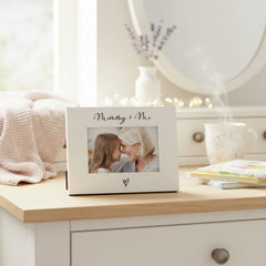 White 6x4 Landscape Picture Photo Frame Mummy & Me With Love Heart Photo Frame ukgiftstoreonline