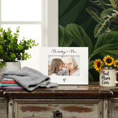 White 6x4 Landscape Picture Photo Frame Mummy & Me With Love Heart Photo Frame ukgiftstoreonline