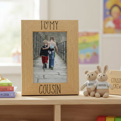 I heart my cousin Wooden photo frame Engraved Gift Cousin Photo Frame ukgiftstoreonline