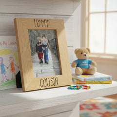 I heart my cousin Wooden photo frame Engraved Gift Cousin Photo Frame ukgiftstoreonline