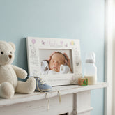 Personalised Baby Girl Photo Frame With Birth Details and Cute Elephant Photo Frame ukgiftstoreonline