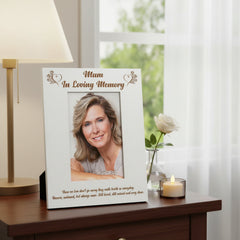 White Engraved Mum In Loving Memory Photo Frame Gift Photo Frame ukgiftstoreonline