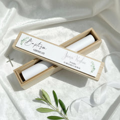 Personalised Baptism Vintage Style Wooden Certificate Holder Birth certificate holder ukgiftstoreonline
