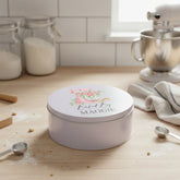 Personalised cake tin baking gift, metal storage tin kitchen Baked By Storage Tin ukgiftstoreonline