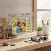 Beautiful Mum Glass and Mirror Photo Frame Gift For Mothers Day Birthday or Christmas Nan Photo Frame ukgiftstoreonline