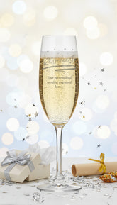 Retirement Sentiment Personalised Engraved Champagne Glass Gift