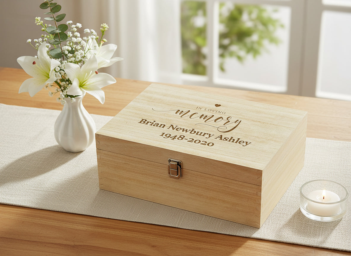 Personalised In Loving Memory Large Engraved Wooden Keepsake Box Keepsake Memory Box ukgiftstoreonline