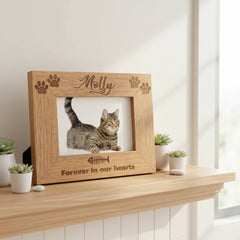 Cat Remembrance Personalised Engraved Photo Frame Gift