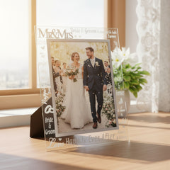 Glass Wedding Photo Frame 5" x 7" With Mirrored Words photo frame ukgiftstoreonline