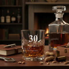 Engraved Personalised 30th Birthday Crystal Cut Whiskey Glass Personalised Whiskey Glass ukgiftstoreonline
