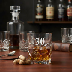 Engraved Personalised 30th Birthday Crystal Cut Whiskey Glass Personalised Whiskey Glass ukgiftstoreonline