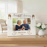 Personalised 60th Anniversary White Wooden Engraved Photo Frame Gift Photo Frame ukgiftstoreonline