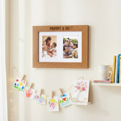 Mummy and Us Double Photo Frame 6x4 Inch Engraved Wooden Mothers Day Birthday Christmas Photo Frame ukgiftstoreonline