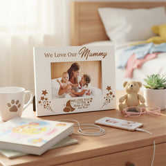 We Love Our Mummy White Engraved Wooden Photo Frame Gift Photo Frame ukgiftstoreonline
