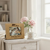 Personalised Mummy Bear and Us Oak Wood Finish Engraved Photo Frame Gift Mummy Photo Frame ukgiftstoreonline