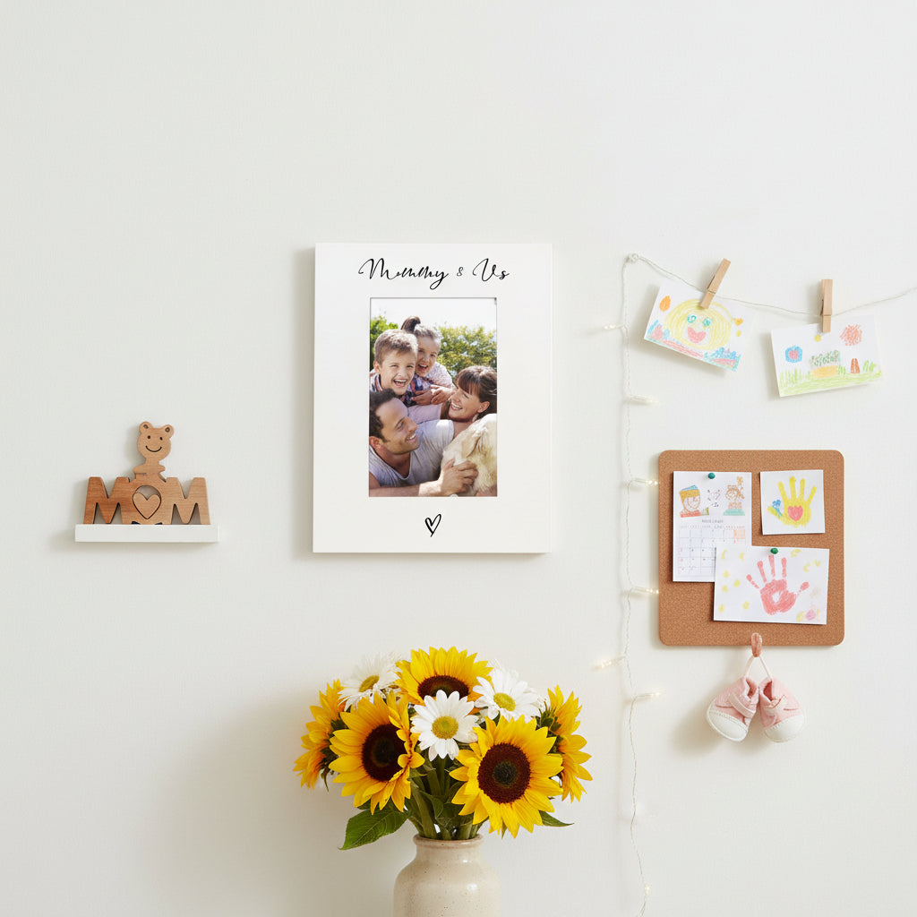 White 6x4 Portrait Picture Photo Frame Mummy & Us Heart For Mothers Day Birthday or Christmas ukgiftstoreonline