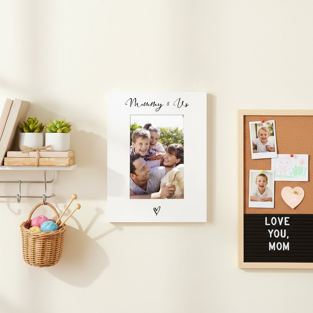 White 6x4 Portrait Picture Photo Frame Mummy & Us Heart For Mothers Day Birthday or Christmas ukgiftstoreonline