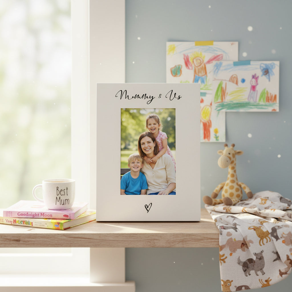 White 6x4 Portrait Picture Photo Frame Mummy & Us Heart For Mothers Day Birthday or Christmas ukgiftstoreonline
