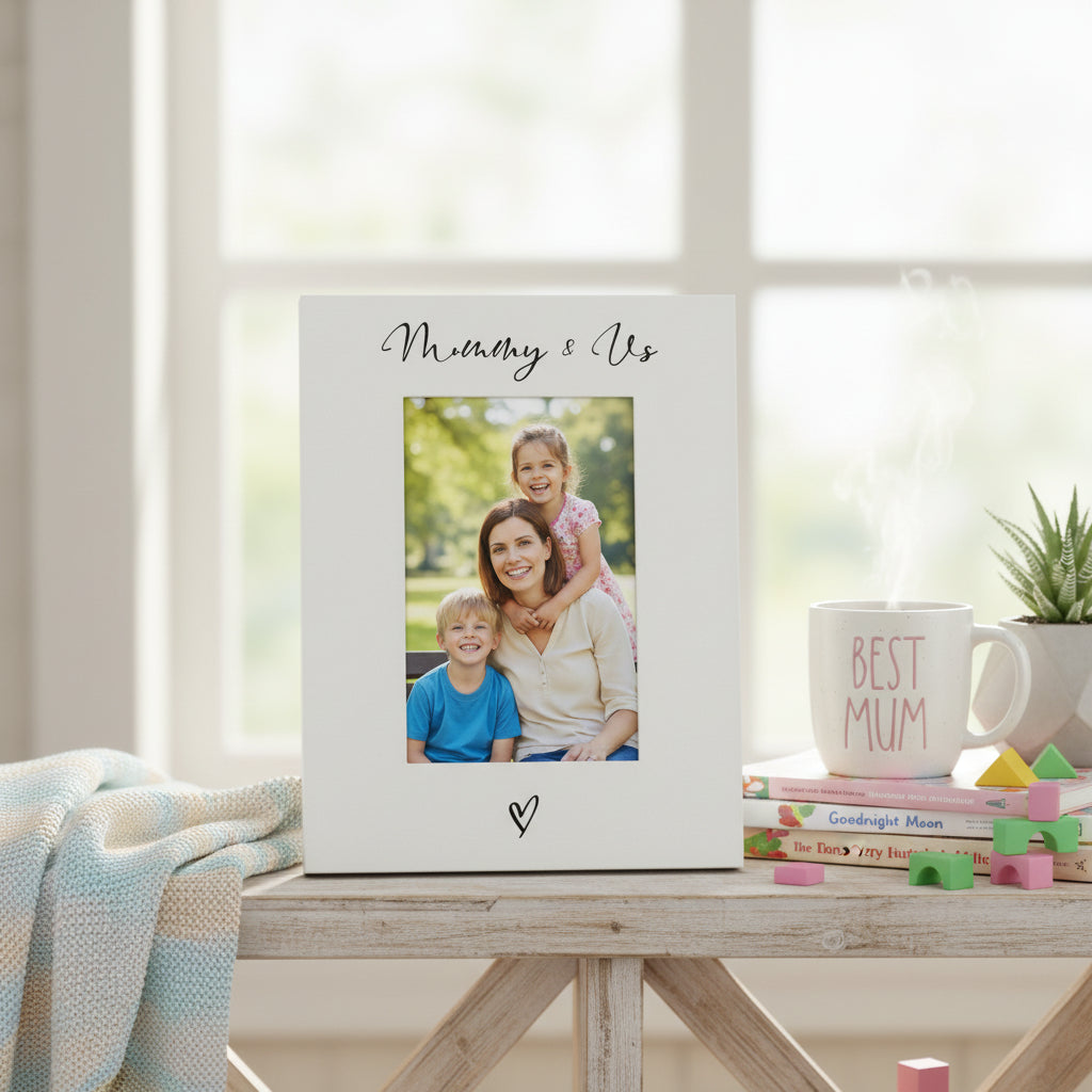 White 6x4 Portrait Picture Photo Frame Mummy & Us Heart For Mothers Day Birthday or Christmas ukgiftstoreonline