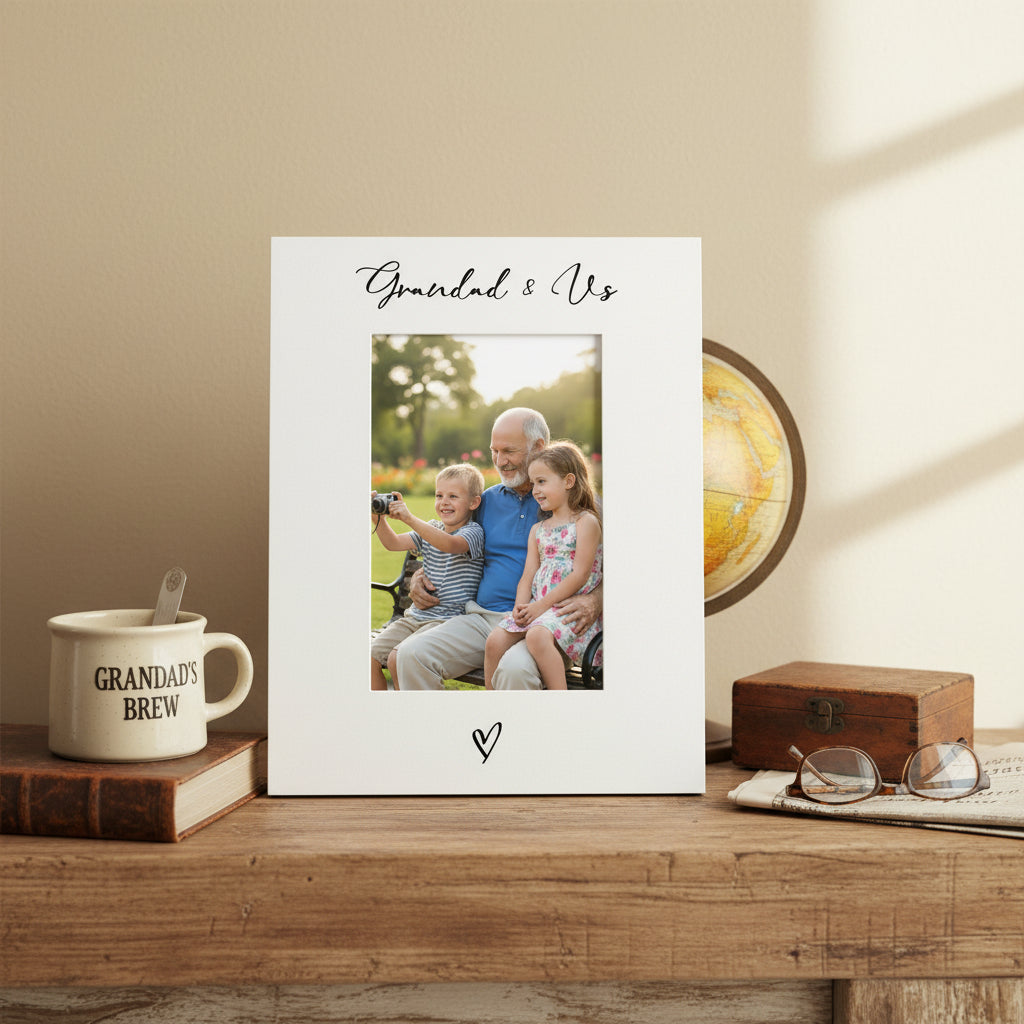 White 6x4 Portrait Picture Photo Frame Grandad & Us Heart For Fathers Day Birthday or Christmas (Copy) ukgiftstoreonline