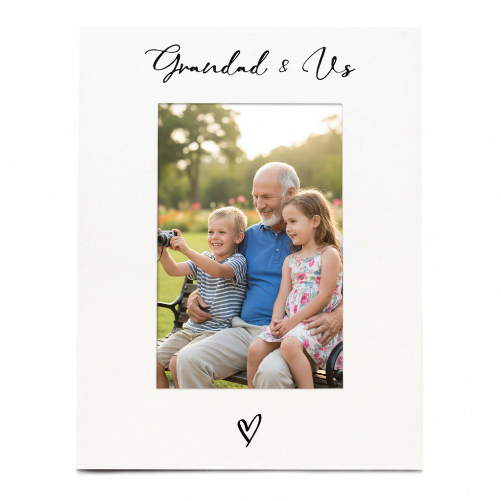 White 6x4 Portrait Picture Photo Frame Grandad & Us Heart For Fathers Day Birthday or Christmas (Copy) ukgiftstoreonline