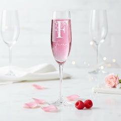 Personalised Floral Alphabet and Name Champagne Flute Prosecco Glass Gift For Her Personalised Champagne Glasses ukgiftstoreonline