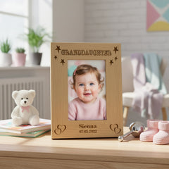 Personalised Granddaughter Engraved Wooden Portrait Photo Frame Gift Granddaughter Photo Frame ukgiftstoreonline