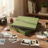 Memories Olive Green Photo Album With Leaf Design For 50 x 6 by 4 Photos photo album ukgiftstoreonline