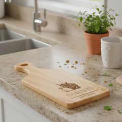 Personalised Custom Engraved Wooden Serving Board Cheese Board Cutting Novelty Gift With Highland Cow