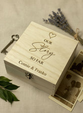 ukgiftstoreonline Personalised Our Love Story Memory Keepsake Gift Box With Heart Keepsake Gift ukgiftstoreonline