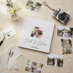 Personalised Modern Script Large Linen Wedding Photo Album Self Adhesive photo album ukgiftstoreonline