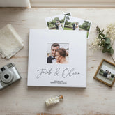 Personalised Modern Script Large Linen Wedding Photo Album Self Adhesive photo album ukgiftstoreonline