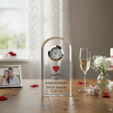 Personalised 1st Wedding Anniversary Crystal Glass Clock Gift Personalised Crystal Glass ukgiftstoreonline
