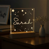 Personalised Name and Stars Gift Night Light LED Lamp Engraved