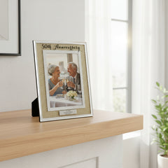 Personalised 50th Diamond Anniversary Crystal Border Photo Frame Gift Anniversary Photo Frame ukgiftstoreonline