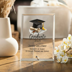 Personalised Graduation Keepsake Gift Large Glass Plaque Gift Personalised Plaque Sign ukgiftstoreonline