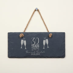 Engraved Personalised Slate Stone 30th Anniversary Plaque Gift Personalised Slate Marker ukgiftstoreonline