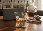 Best Man Gift Set Glass and Coaster With Silver Inscription Personalised Whiskey Glass ukgiftstoreonline