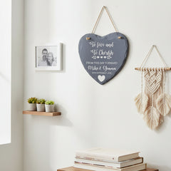 Personalised To Love and Cherish Wedding Slate Heart Gift Engraved Stone Personalised Heart Gifts ukgiftstoreonline