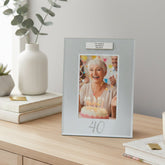 Personalised 40th Birthday Photo Frame Silver Glitter Gift Birthday Photo Frame ukgiftstoreonline