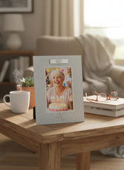 Personalised 40th Birthday Photo Frame Silver Glitter Gift Birthday Photo Frame ukgiftstoreonline